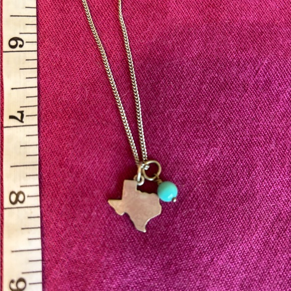 James Avery Silver Necklace with Texas Pendant and Blue Bead (two charms) - Picture 4 of 6